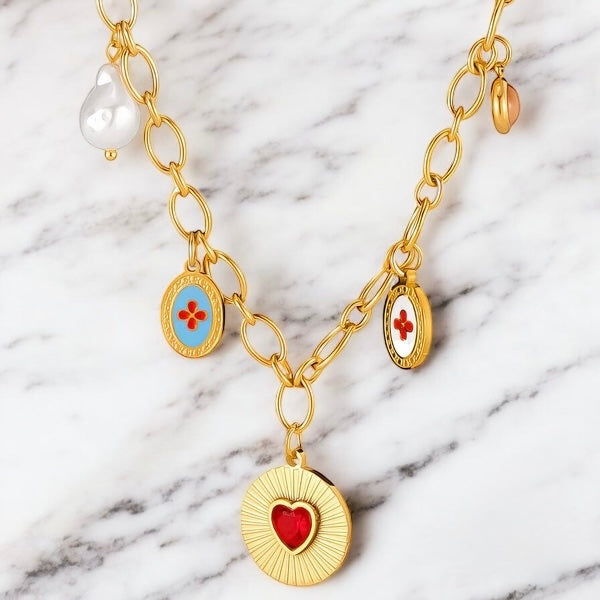 Golden Amour Charm Necklace