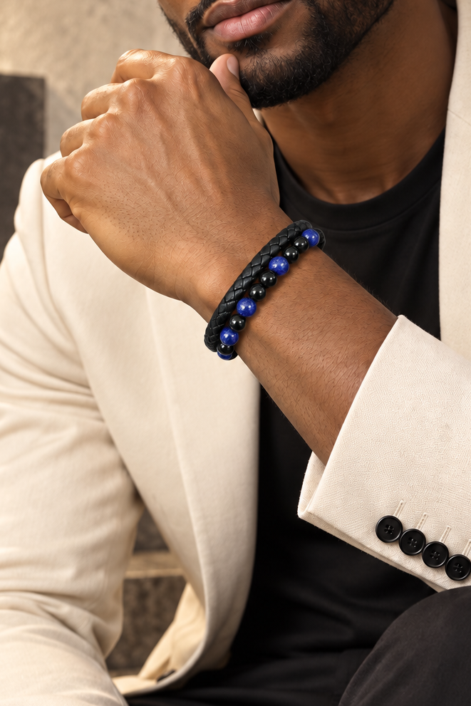 Shadowstone Leather Bracelet