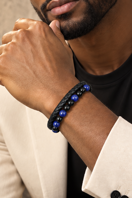 Shadowstone Leather Bracelet