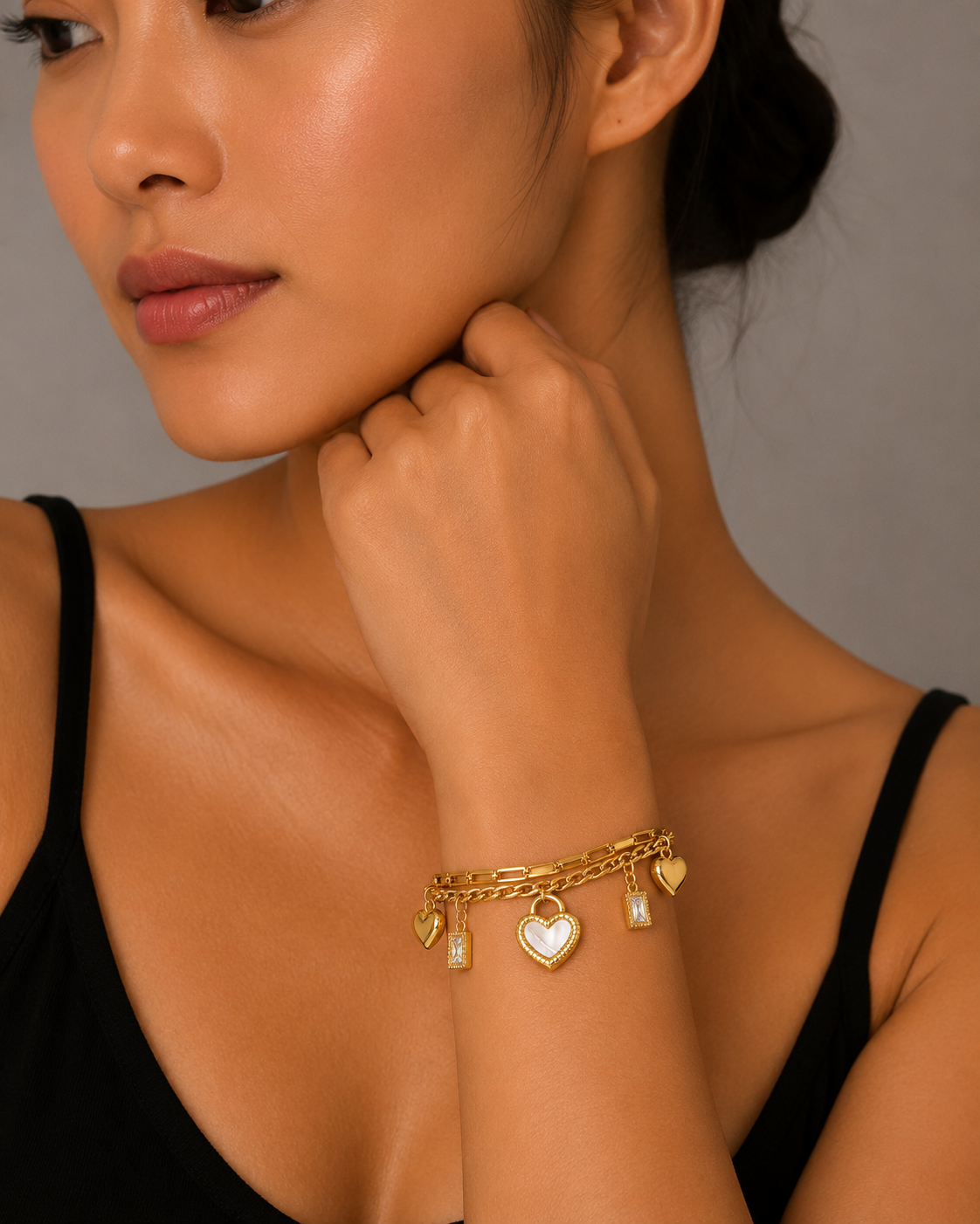 Dual Heart Charm Bracelet