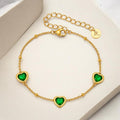 Emerald Hearts Bracelet