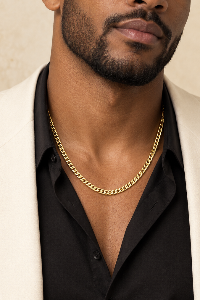 Golden Curb Chain Necklace