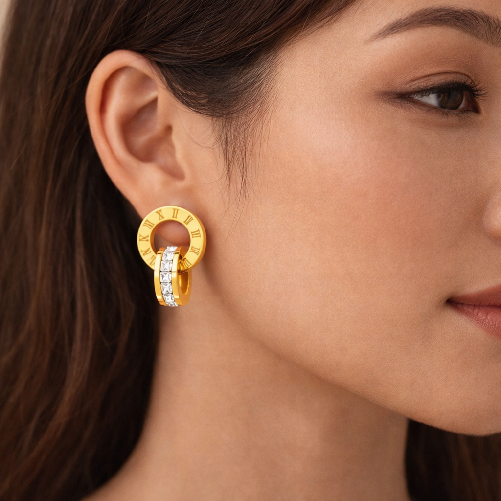 Roman Interlock Hoop Earrings