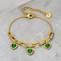 Emerald Heart Charm Bracelet