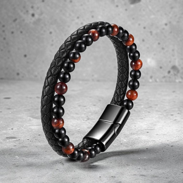 Shadowstone Leather Bracelet