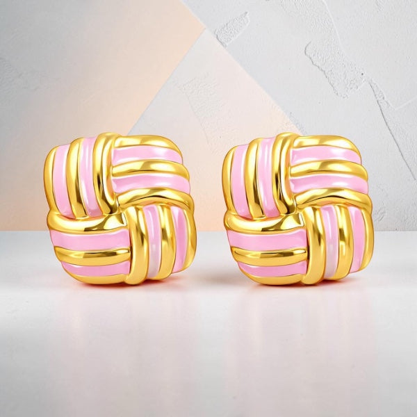 Pink Woven Luxe Earrings