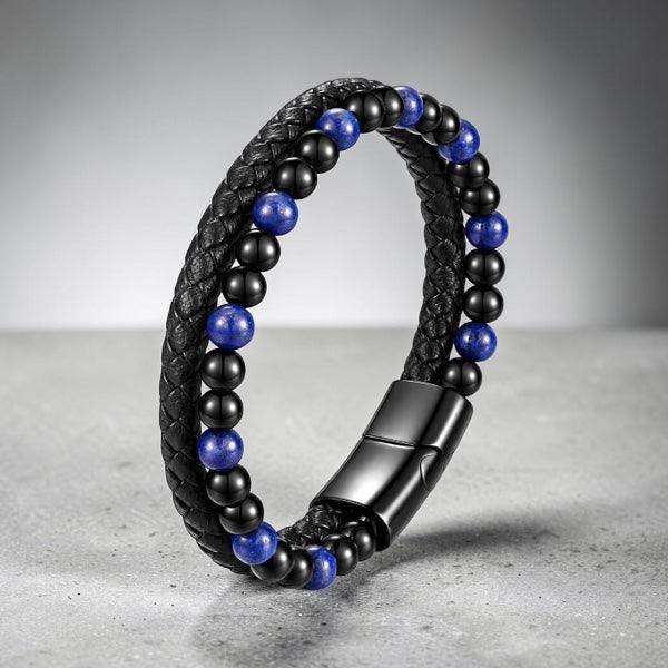 Shadowstone Leather Bracelet