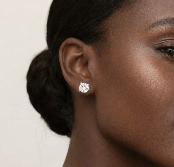 Solitaire Stud Earrings
