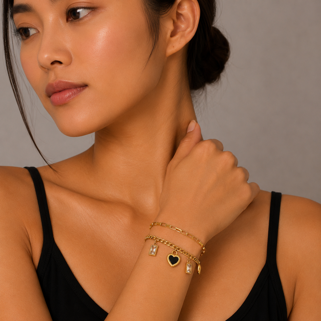 Dual Heart Charm Bracelet
