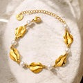 Golden Heart Pearl Bracelet