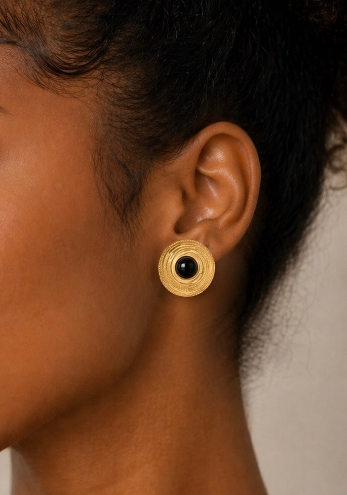 Noir Halo Studs