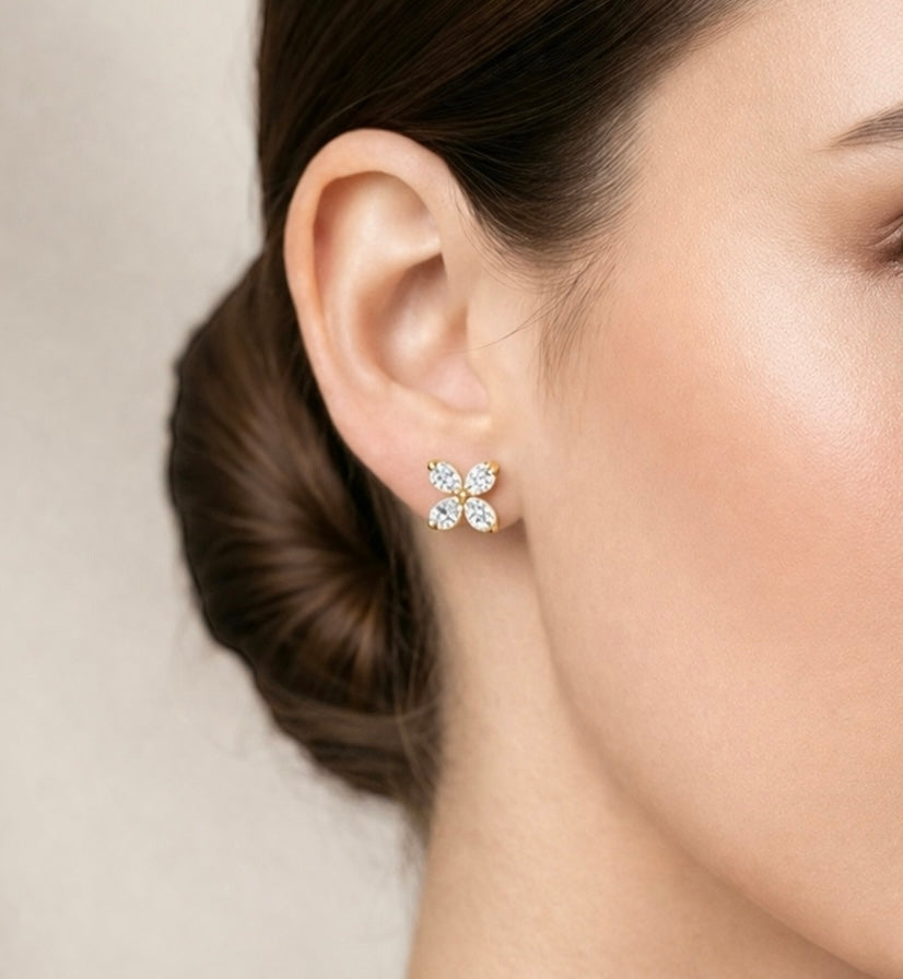 Clover Radiance Stud Earrings