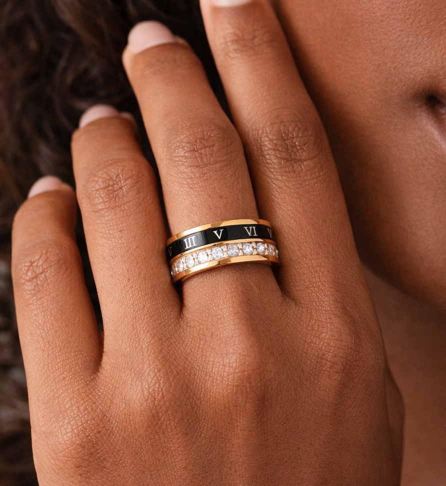 Roman Crystal Band Ring