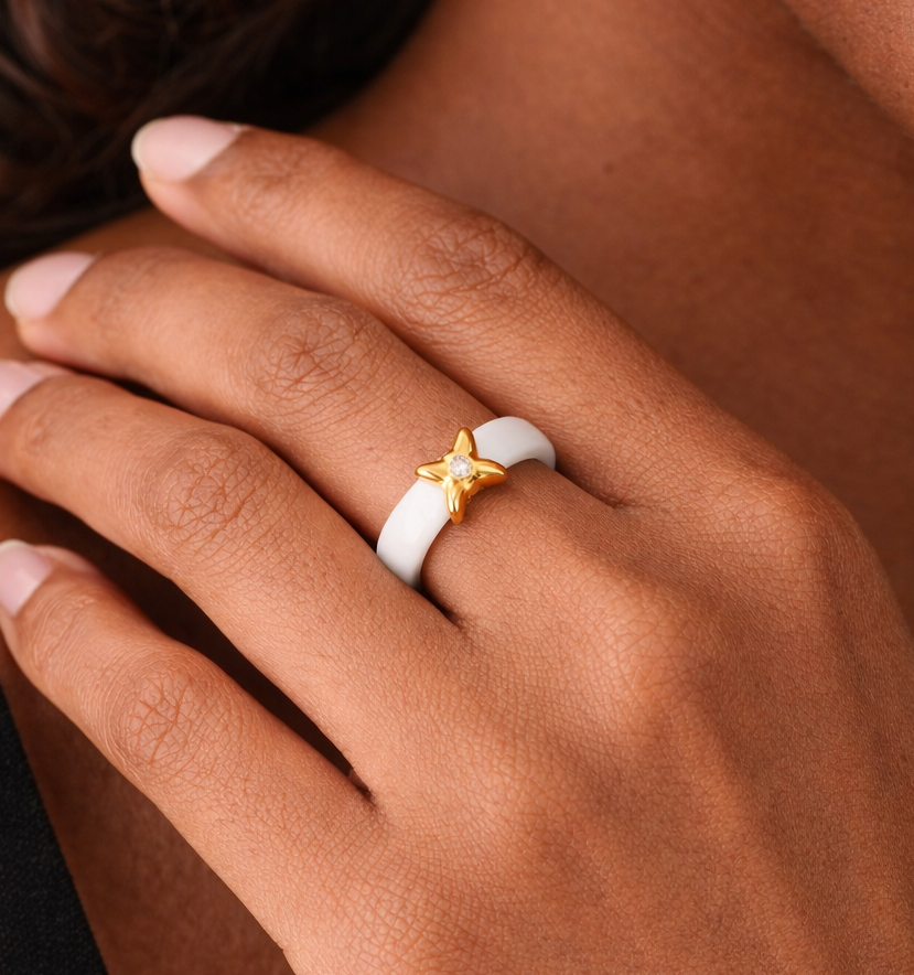 Ivory Radiance Bow Ring
