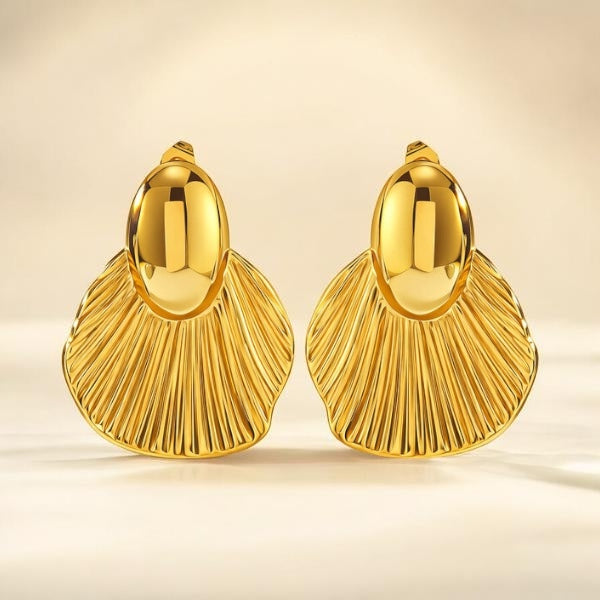 Golden Fan Earrings