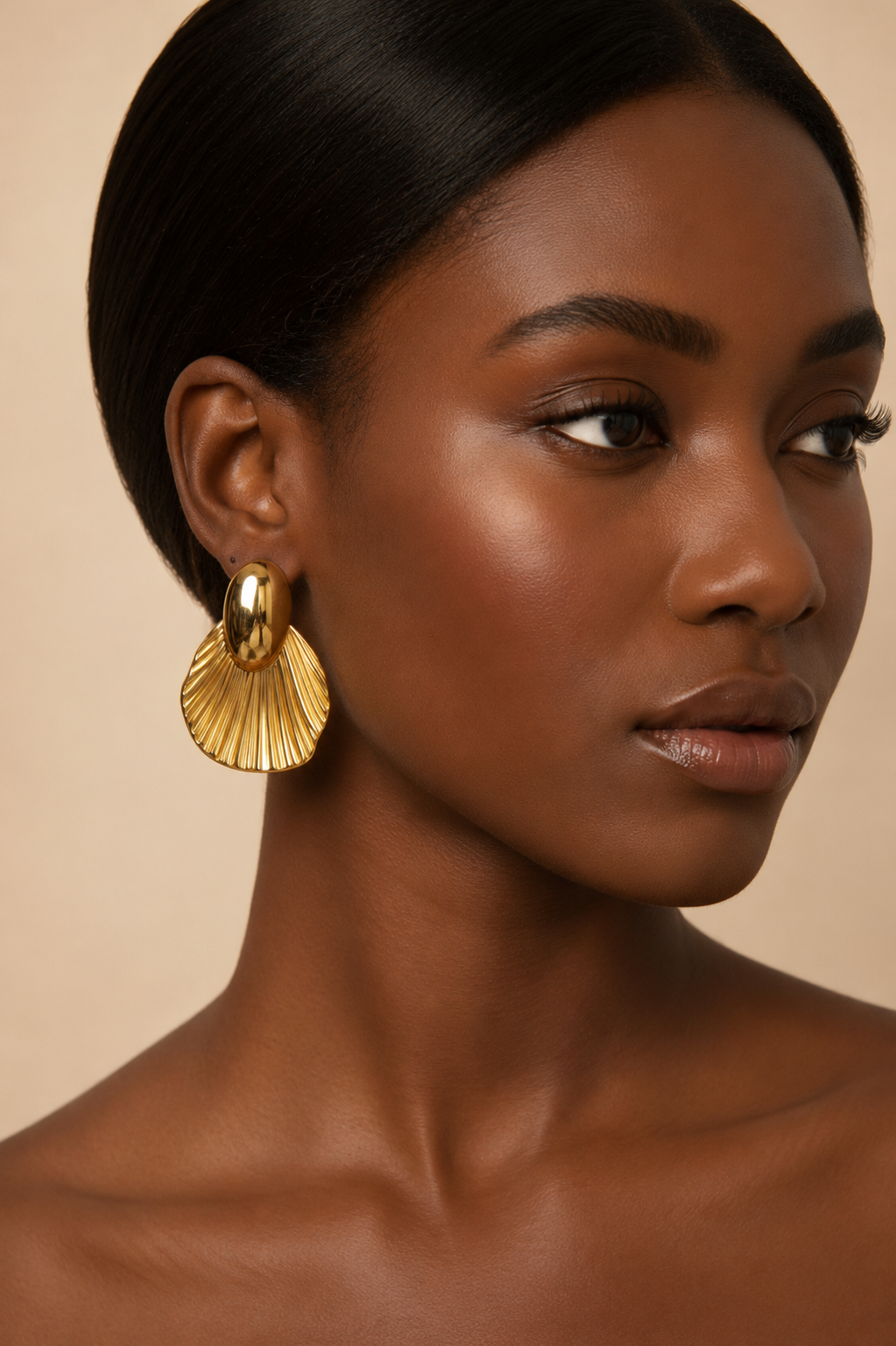 Golden Fan Earrings