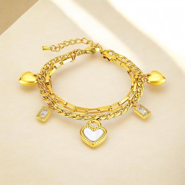Dual Heart Charm Bracelet