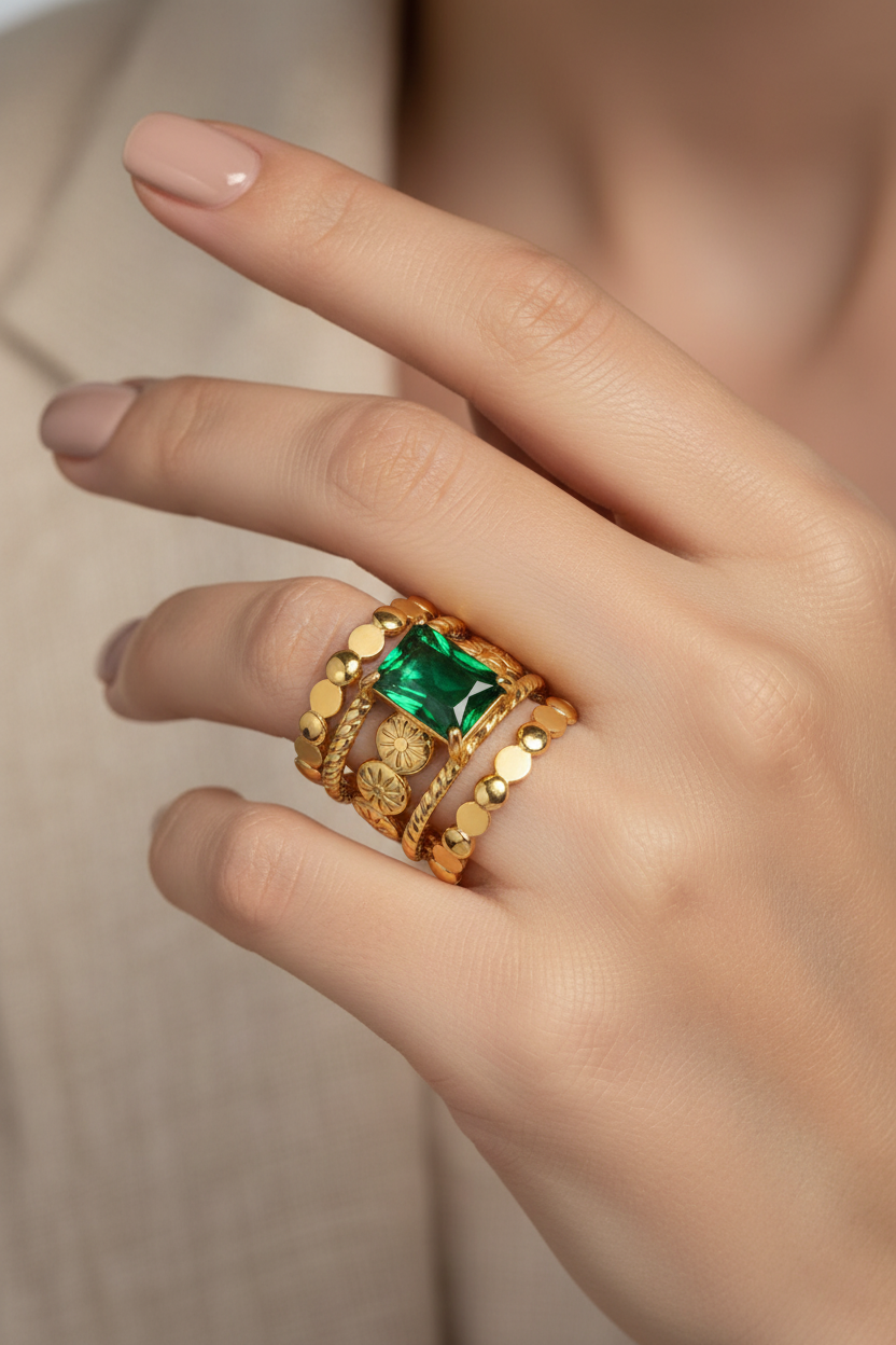 Emerald Bloom Ring