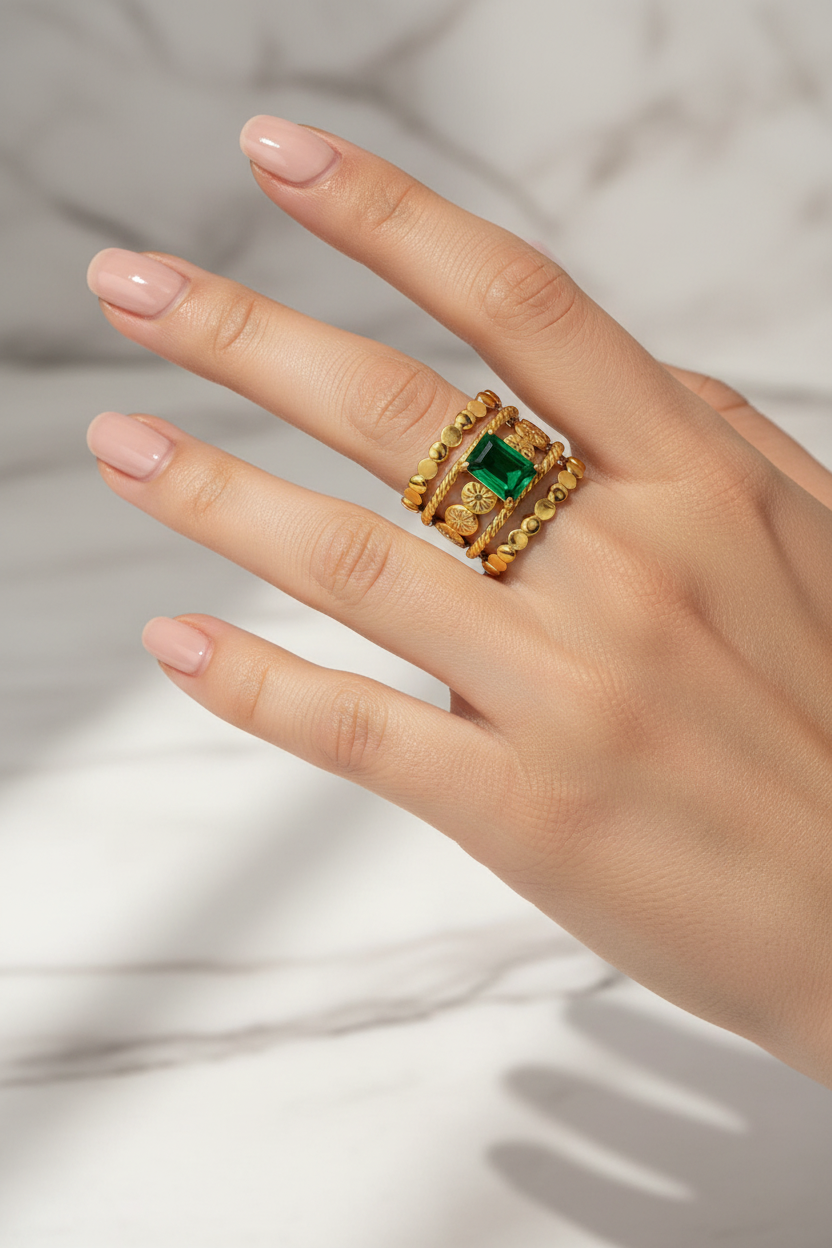 Emerald Bloom Ring