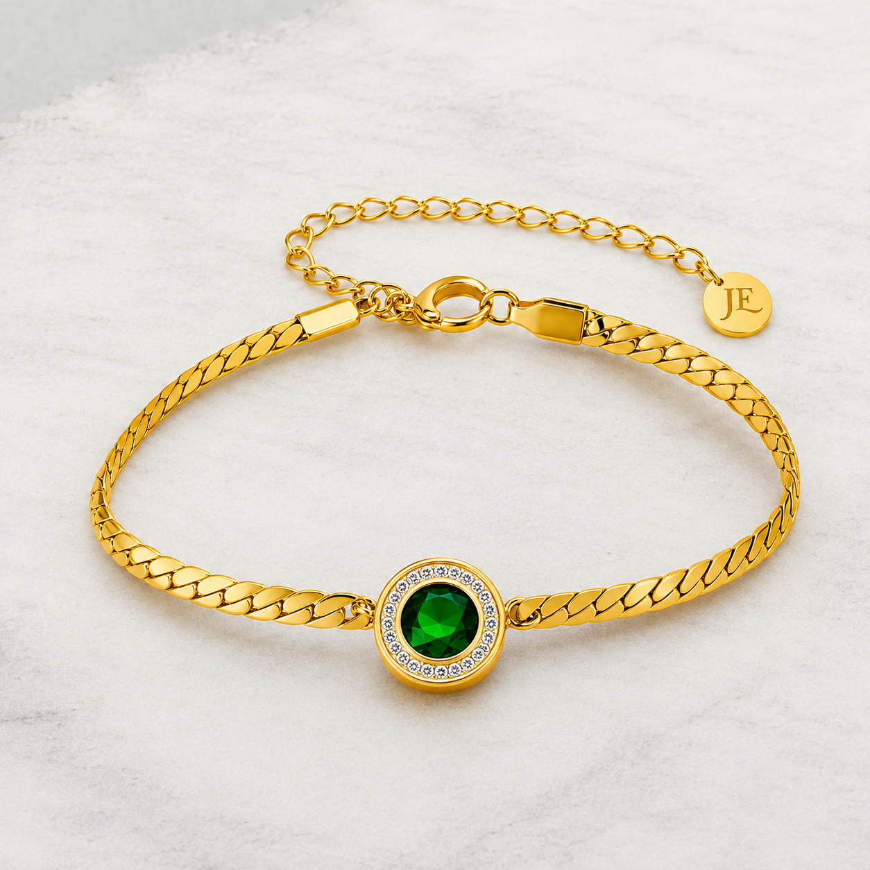 Emerald Halo Bracelet