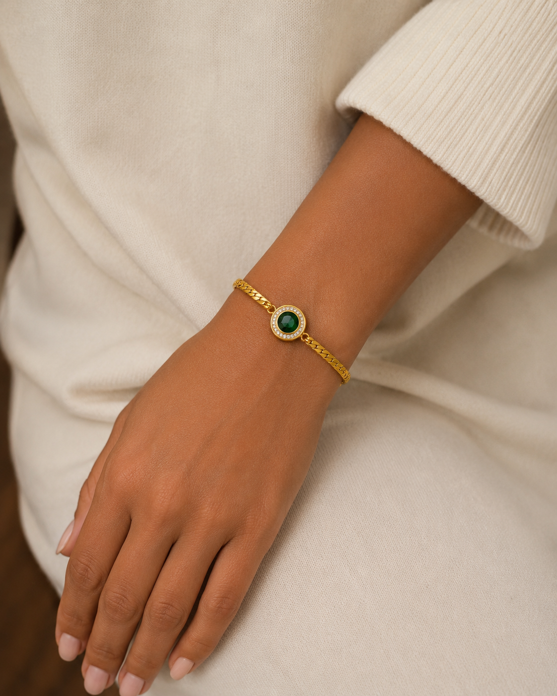 Emerald Halo Bracelet