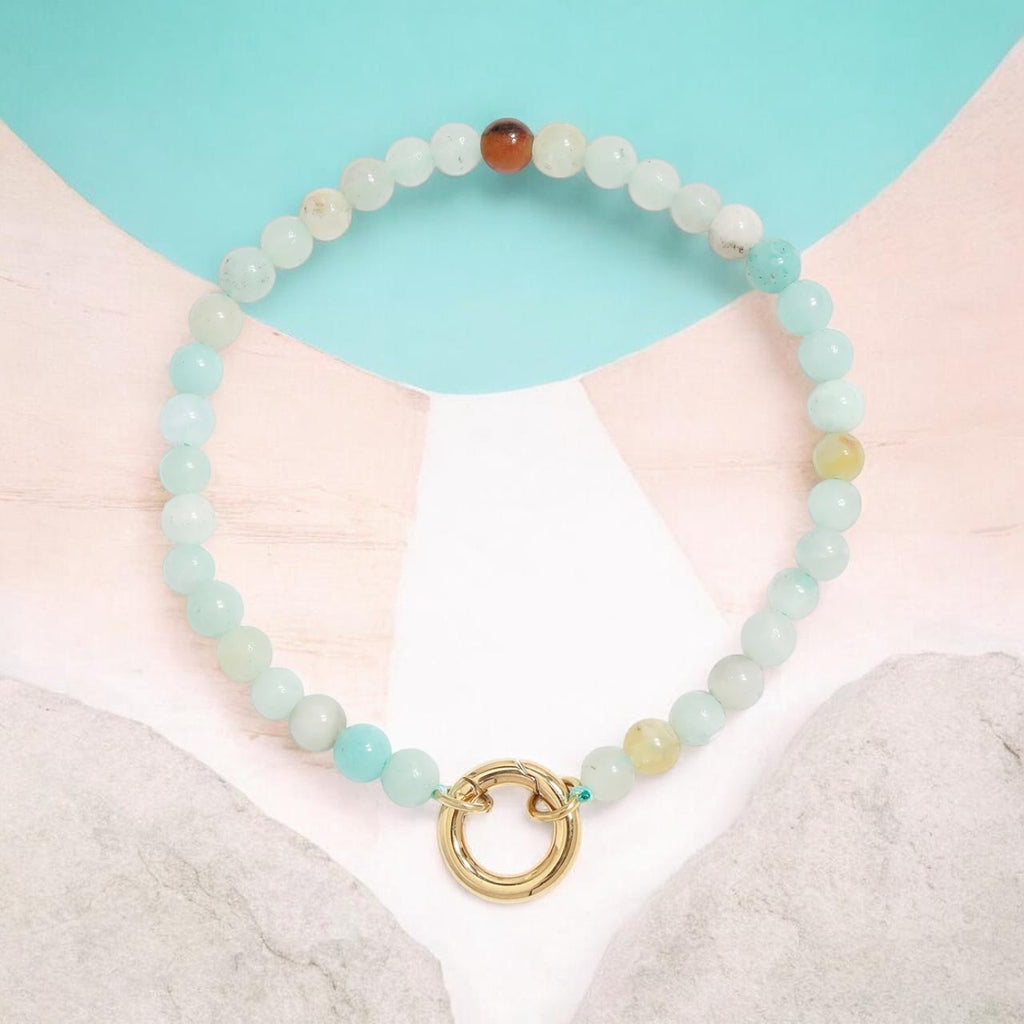Natural Stone Charm Keeper Bracelet