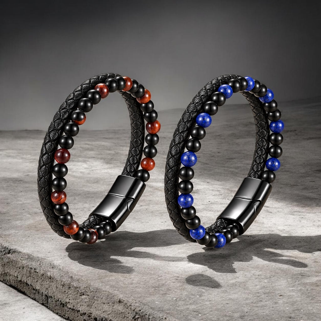 Shadowstone Leather Bracelet