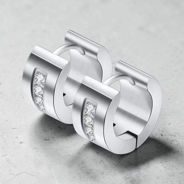 Crystal Edge Huggie Earrings