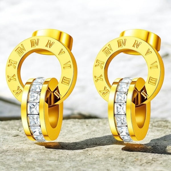 Roman Interlock Hoop Earrings