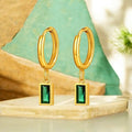 Emerald Huggie Earrings
