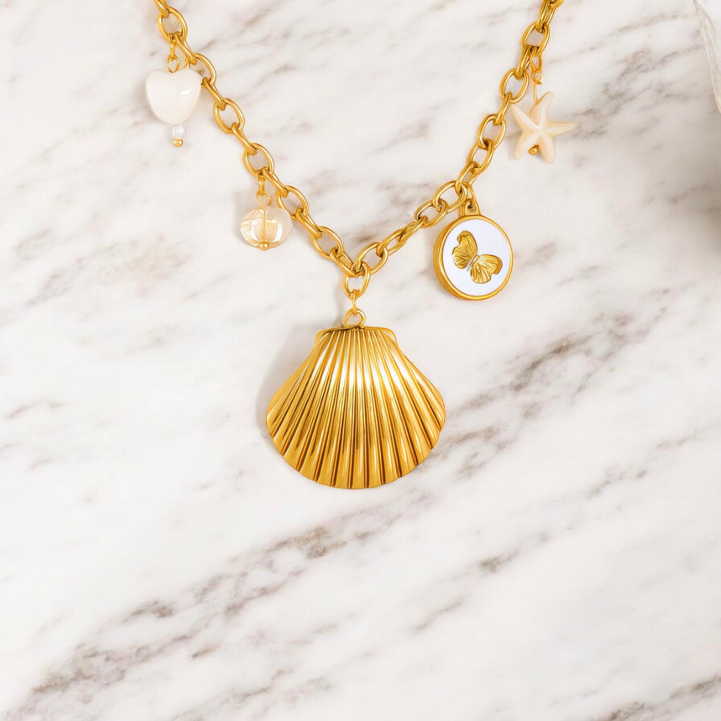 Golden Sanctuary Charm Necklace