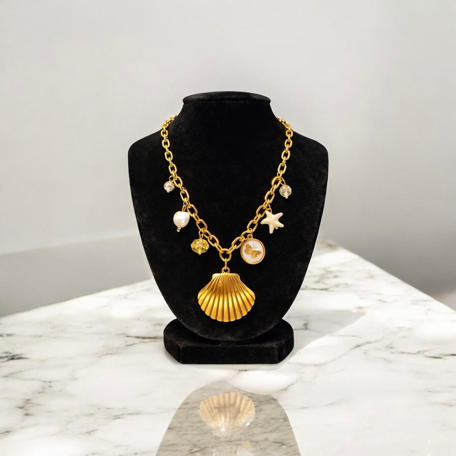 Golden Sanctuary Charm Necklace