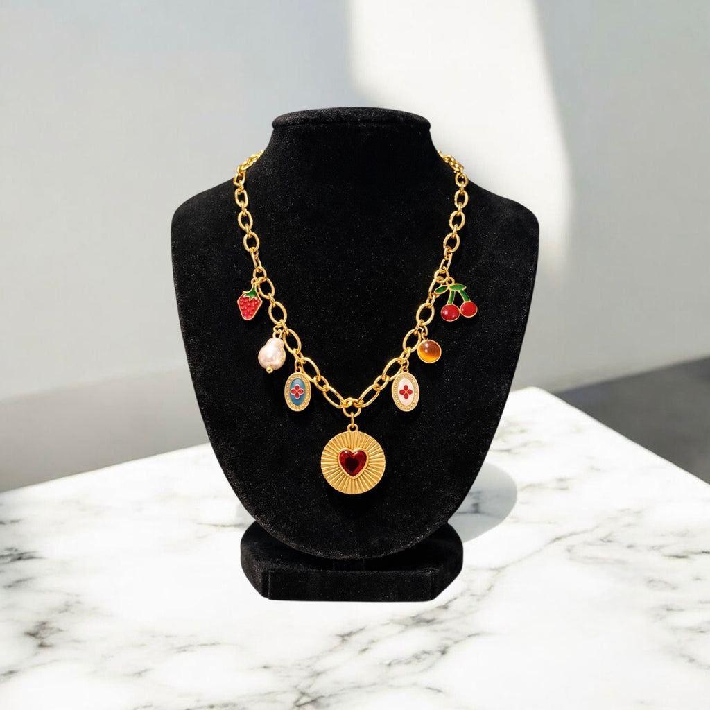 Golden Amour Charm Necklace