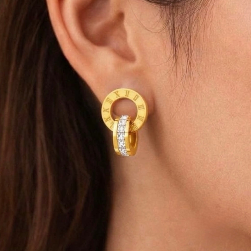 Roman Interlock Hoop Earrings
